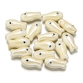 Creamy white fish-shaped ceramic beads with a pearl luster for DIY jewelry making - Pearl Off-White Fish (7)