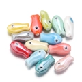 Colorful mixed fish-shaped ceramic beads for DIY jewelry making and handmade bracelets - Multicolored Mixed Fish (8)