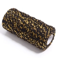 Cordino in cotone intrecciato nero e oro 2mm per confezioni regalo e gioielli fai da te - Oro Nero