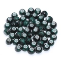 Deep green mottled glazed ceramic beads for DIY jewelry and woven bracelet making - Mottled Green And Black
