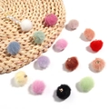 Detalle de pompones de colores de 16mm con anillos de metal dorado para joyas DIY - 16mm / Multicolor