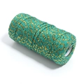 Cordino di cotone intrecciato 2mm in verde e oro per artigianato fai-da-te - Oro Verde
