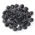 Blaue Keramikperlen mit Ofenglasur und weißen Wellenrändern für DIY-Armbänder - Dunkelblau-Schwarz Transmutation Stil (8) / 12mm (1,8mm Loch)