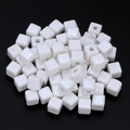 Cuentas para joyas DIY, cubos pequeños de cerámica blanca para accesorios hechos a mano - 8mm (Agujero 2.5mm) / Blanco