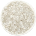 Perles rondes plates en acrylique transparent avec lettres blanches dans un bol blanc - 7x4x1.8mm (100 Pièces/Paquet) / Blanc