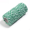 Spago di cotone bicolore verde e bianco 2mm su rocchetto per fai-da-te e pacchetti - Verde/Bianco