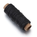 Single roll of 150D black waxed polyester flat thread for DIY leather hand sewing - 1mm (50 Yards/pc) / Black