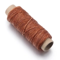 Brown 150D flat waxed polyester thread roll for leather hand sewing and DIY jewelry - 1mm (50 Yards/pc) / Brown