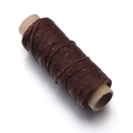 Flat waxed 150D polyester sewing thread for leathercraft in dark brown finish - 1mm (50 Yards/pc) / Dark Brown