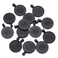 Macro detail of round alloy tray pendants with vintage mesh texture for DIY jewelry - Inner Diameter 25mm / Swim Black