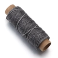 Dunkelgraues 150D Polyester Flachwachsgarn Rolle für Ledernähen und DIY-Schmuck - 1mm (50 Yards/Stück) / Dunkelgrau