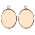 Base de colgante de gota oro rosa para accesorios de creación de joyas DIY - Ovalado / 18*25mm / Rosa oro