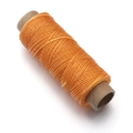 Rolle aus 150D hellorangem, flachem Wachsgarn aus Polyester für DIY Leder-Handnäharbeiten - 1mm (50 Yards/Stück) / Goldgelb