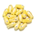 DIY yellow fish-shaped ceramic beads with a glossy finish for handmade jewelry - Bright Yellow Glazed Fish (14)
