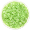 Flat round translucent green acrylic alphabet beads with white letters for DIY jewelry - 7x4x1.8mm (100 Pieces/Pack) / Fruit Green