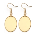 Golden teardrop teardrop tray earring hooks for DIY jewelry making handmade accessories - 18*25mm / Gold (Oval)