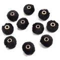 DIY accessory set featuring 10 black faux fur plush beads with metal eyelets - 20mm Hole 4mm (ai-10 Pieces/Pack) / Black