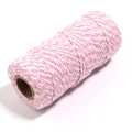 Spago in cotone bicolore rosa e bianco da 2mm per confezioni regalo e decorazioni fai-da-te - Rosa e Bianco