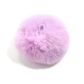 Plush mink fur pompom accessory in soft light pink-purple with elastic hanging loop - 8cm / Light Purple