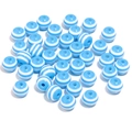 Detailopname van 20mm blauw-wit gestreepte hars kralen voor DIY sieraden maken en hobby's - 6mm / Blauw