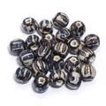 Flat round ceramic pumpkin beads with blue zebra stripes for DIY jewelry making - Vintage Pumpkin Striped Style (17#) / Diameter 11.5mm (Hole 2.3mm) / Blue Purple Beige Zebra (17#)