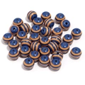 Detail van 20mm kleurrijke gestreepte hars kralen met gaten voor DIY handgemaakte sieraden - 6mm / Blauw Oranje