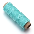 Blaugrüner 150D flacher Wachsfaden für Lederhandwerk auf einer Papprolle gewickelt - 1mm (50 Yards/Stück) / Hellblau