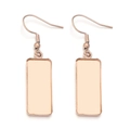 DIY jewelry earring hook with rectangular bezel tray in elegant rose gold finish - Rose Gold (Rectangle)