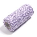 Cordino in cotone intrecciato viola e bianco da 2 mm per artigianato e regali - Viola Bianco