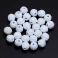 Glossy white ceramic pumpkin stripe beads with vertical texture for DIY jewelry making - Vintage Pumpkin Striped Style (18#) / Diameter 11.5mm (Hole 2.3mm) / Pure White Ribbed (18#)