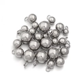 Detailed macro shot of solid stainless steel round bead pendants in various sizes - 3mm / Steel