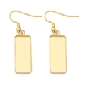 Golden rectangular teardrop tray ear hooks made of durable stainless steel for DIY jewelry - Gold (Rectangle)