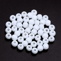 Spherical white ceramic-style beads with central holes for DIY jewelry making - Pure White Glazed