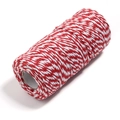 Cordino di cotone intrecciato bicolore rosso e bianco 2mm per artigianato e pacchi regalo - Rosso Bianco