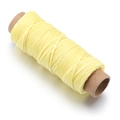 150D leuchtend gelbes flaches gewachstes Polyestergarn für Lederhandwerk und DIY-Schmuck - 1mm (50 Yards/Stück) / Hellgelb
