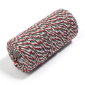 Spago in cotone 2mm rosso verde bianco su rocchetto per pacchi regalo e fai-da-te - Rosso Verde Bianco