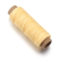 Flaches gewachstes 150D Polyestergarn in Cremegelb für Lederarbeiten und DIY-Schmuck - 1mm (50 Yards/Stück) / Beige