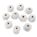 Set of 10 grey faux rabbit fur pom pom beads with gold metal eyelets for DIY jewelry - 20mm Hole 4mm (ai-10 Pieces/Pack) / Gray