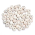 Pile of creamy white marble patterned ceramic beads with pearl finish for DIY jewelry - Cream With Purple Smudge