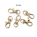 Cinq fermoirs mousquetons rotatifs en alliage de zinc doré KC pour accessoires DIY - 23mm / Or KC