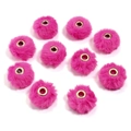 Rose pink faux rabbit fur beads with gold metal eyelets for DIY jewelry making - 20mm Hole 4mm (ai-10 Pieces/Pack) / Rose Red