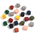 Octagonal wooden beads for DIY jewelry making in various matte macaron colors - 10mm / Deep Mixed Colors