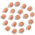Set de 18 pompones de piel sintética rosa coral 16mm con anillas doradas para joyas - 16mm / Naranja