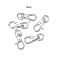Lot de 5 mousquetons pivotants en alliage de zinc argenté pour sacs et porte-clés - Argent