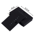 Macro detail of black matte jewelry cards with silver lettering and hanging holes - Black (1#)