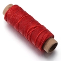 150D dunkelroter flacher gewachster Polyesterfaden für Lederhandwerk und DIY-Projekte - 1mm (50 Yards/Stück) / Rot
