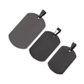 Three sizes of matte black stainless steel military tag pendants for DIY jewelry design - 36*22MM / Black