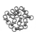 Lot de 10 fermoirs mousquetons pivotants en alliage de zinc gris fusil pour sacs DIY - Noir Fusil