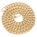 Tracolla a catena piatta color oro chiaro con chiusure a moschettone in metallo - 40CM / Oro