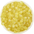 Perles alphabet rondes en acrylique jaune transparent dans un bol pour bijoux DIY - 7x4x1.8mm (100 Pièces/Paquet) / Jaune